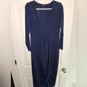 Elegant Navy Long Sleeve Dress
